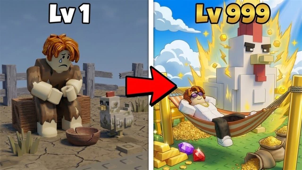 Grow a Chicken Fighter level progression from level 1 to level 999